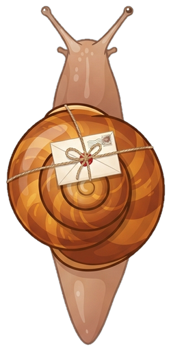 Snail courier carrying an envelope